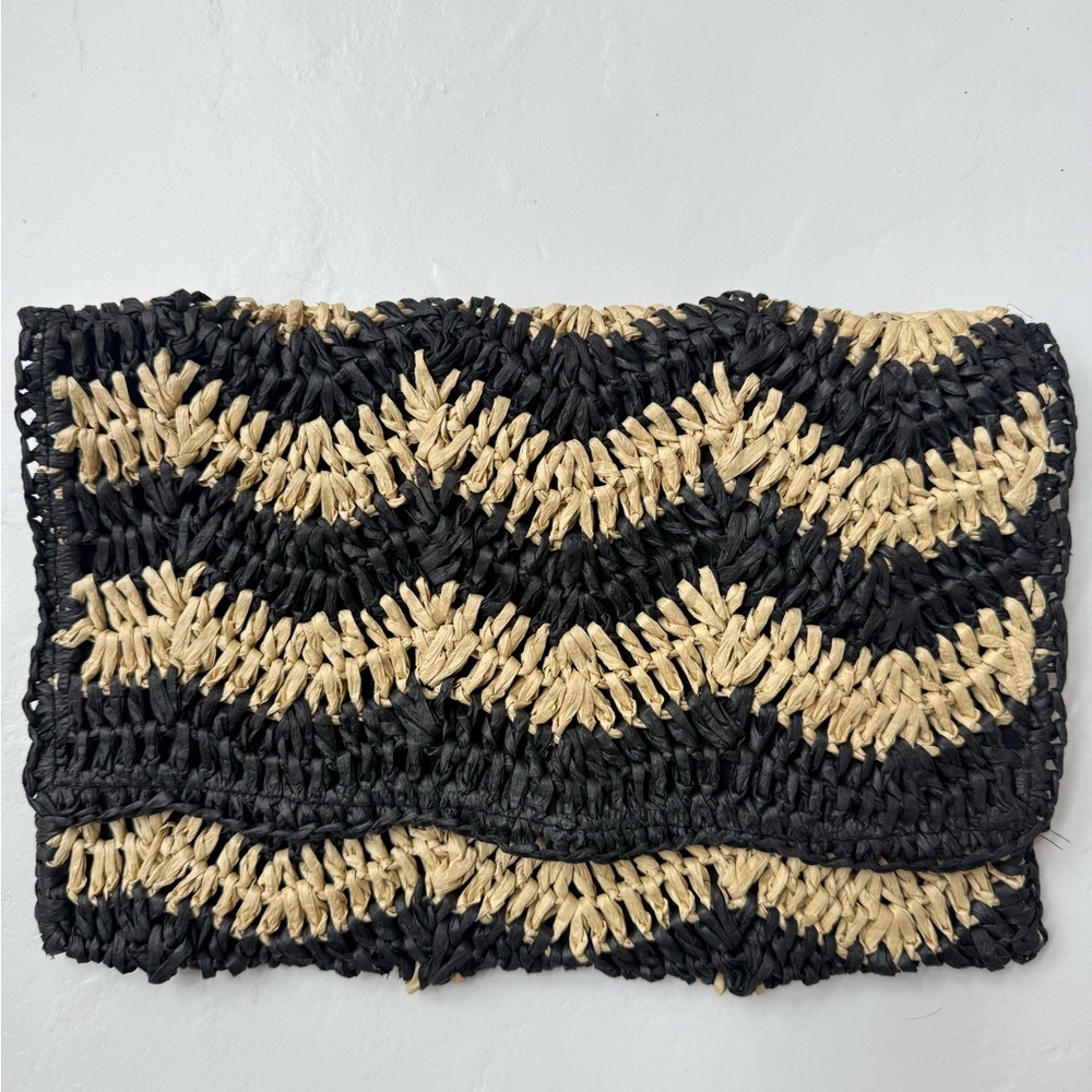 Black and Tan Woven Clutch